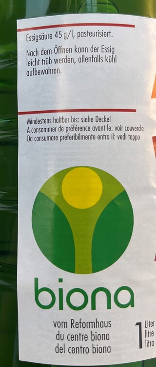 Biona Apfelessig PET 1 L