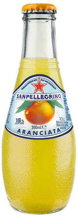 Sanpellegrino Aranciata dolce (süss) Deckel orange 4-Pack EW Glas