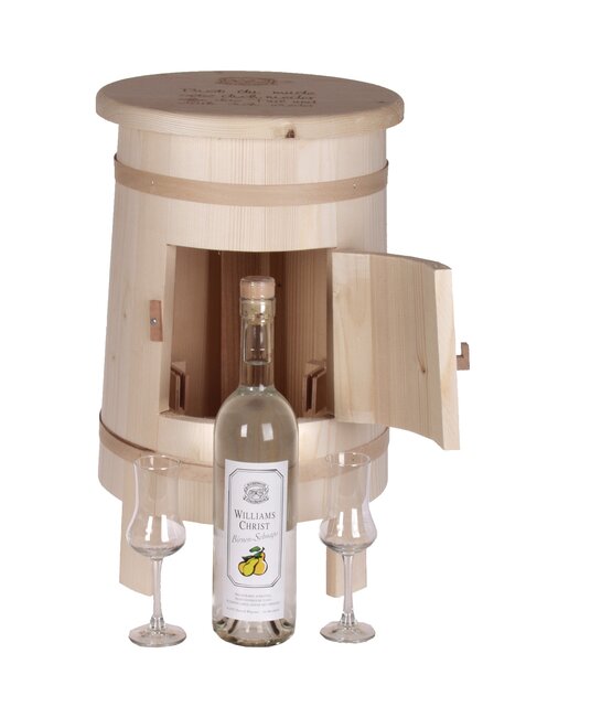 Schnaps-Hocker mit Williams 70cl  und 2 Gläsern