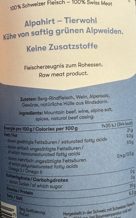 Rindsalsiz Alpahirt 120 g (Rindfleisch)