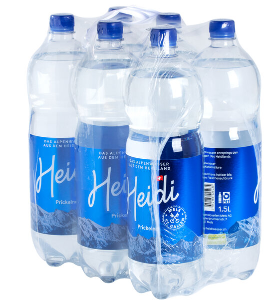 Heidi Alpenwasser aus dem Heidiland mit Kohlensäure 150 cl EW 6-Pack