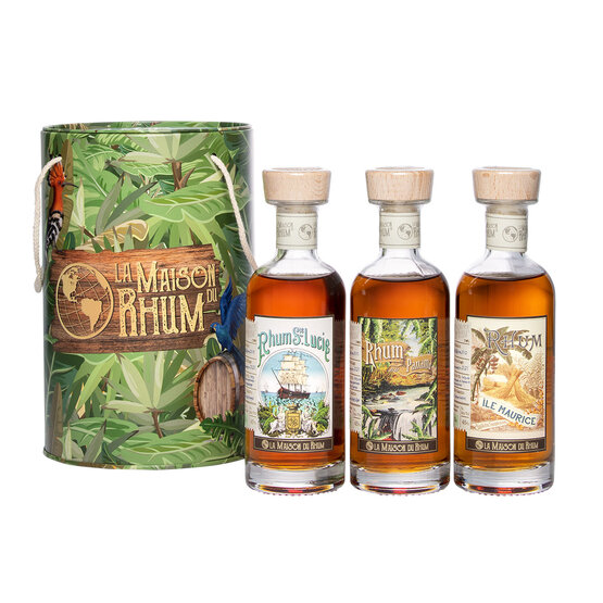 La Maison du Rhum 3er Set à 20 cl Mauritius 2012, St. Lucia 2015, Panama 2010 (in Geschenkdose)
