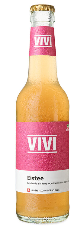 Vivi Bio Eistee Schweizer Alpenkräuter 33 cl Glas MW