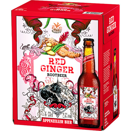 Appenzeller Red Ginger-Rootbeer 33 cl EW Flasche, 6-Pack (K4x6) 