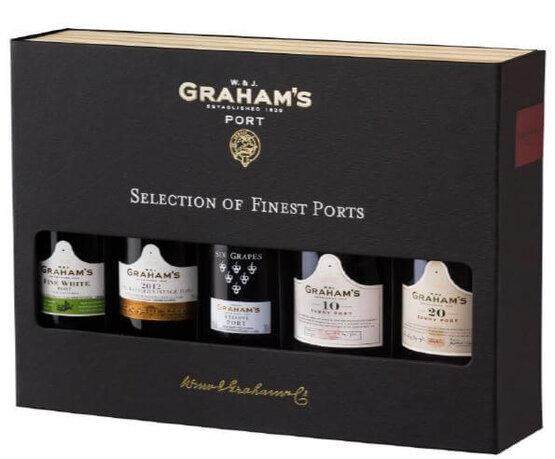 Porto Graham's Selection of finest Ports 5 x 20 cl (Fine White, LBV 2015, Six Grapes, 10 years old, 20 years old) 