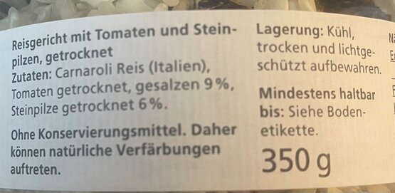 Risotto mit Steinpilzen im Glas 350 g arwo