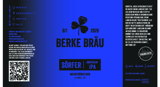 Sörfer American IPA Berke Bräu 33 cl EW (auf Anfrage)