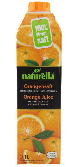 Naturella Wesergold Orangensaft 100% direkt gepresst EW Tetra 8-Pack