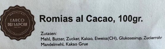Romias al Cacao L'Arco dei Sapori 100g