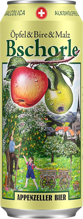 Appenzeller Bschorle Öpfel & Bire & Malz alkoholfrei 0.5% 50 cl Dose 6-Pack