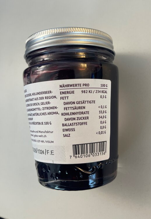 Gelée Samstag Sonntag Holunderbeere GOBA 135g