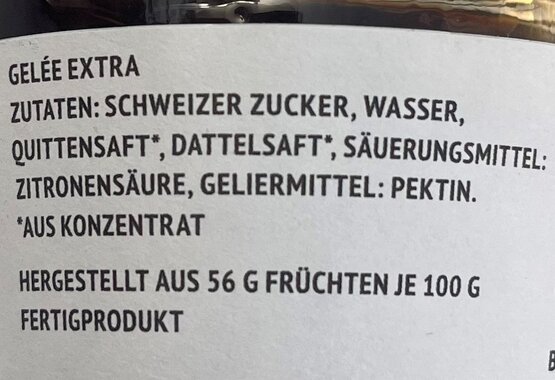 Gelée Extra Sündig Süss Quitte Dattel GOBA 135g