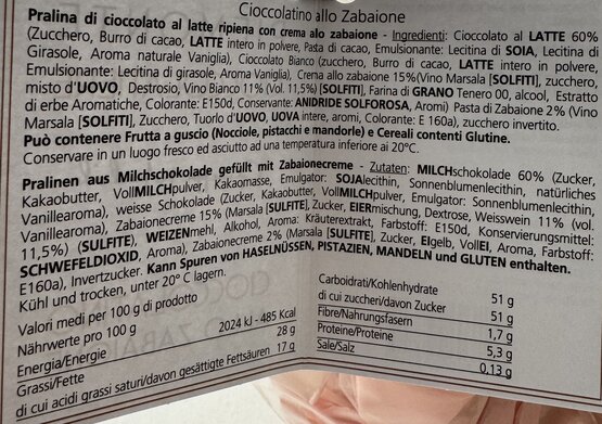 Cioccolatino al Zabaione 200g