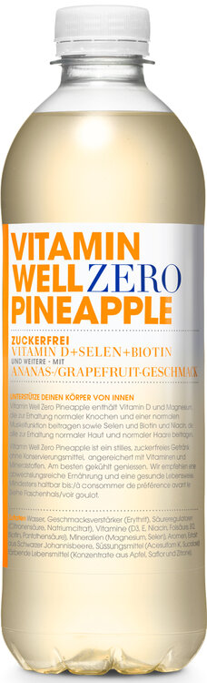 Vitamin Well Zero Pineapple 50 cl PET (solange Vorrat - wird nicht mehr hergestellt)
