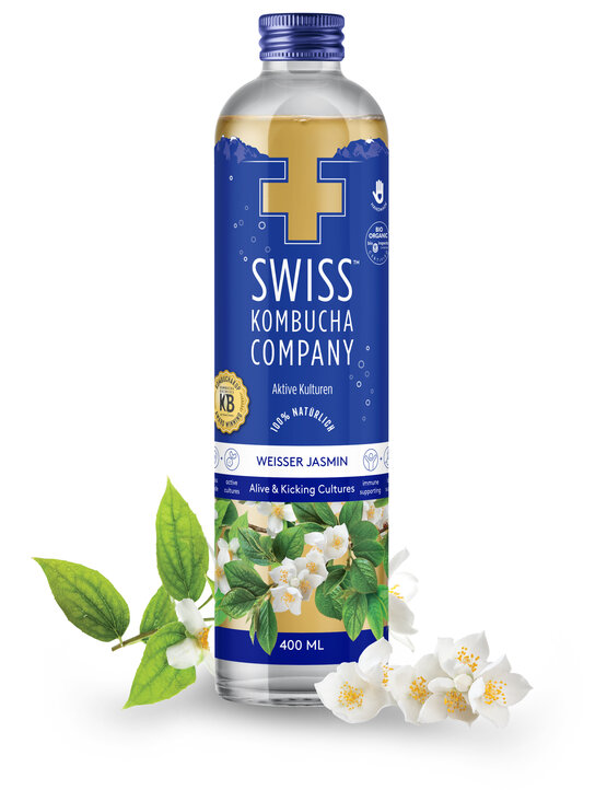 Swiss Kombucha Weisser Jasmin / Natural 40cl EW-Glas