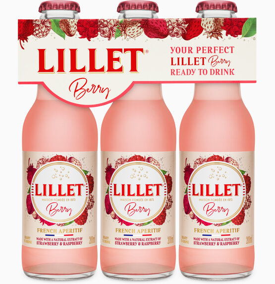 Lillet Berry 5% Vol. Ready to drink 20 cl EW Glas 3-Pack (Preis pro Flasche)