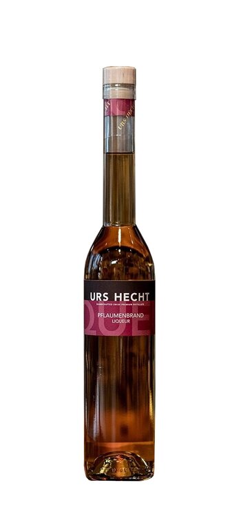 Pflaumenbrand Liqueur 32% Vol. Urs Hecht, im Holzfass gereift Gunzwiler Destillate, Neunfacher Schweizer Destillateur des Jahres