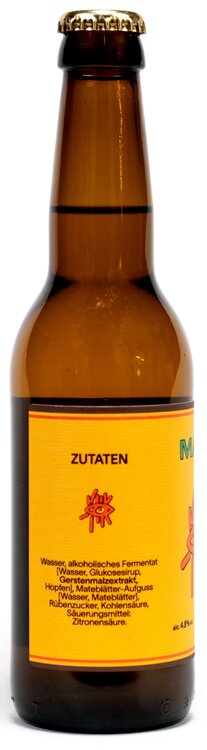 Mati mit Schuss 4.8 % Vol. Alkoholisches Mate-Getränk mit fermentiertem Zucker 33 cl EW-Flasche 