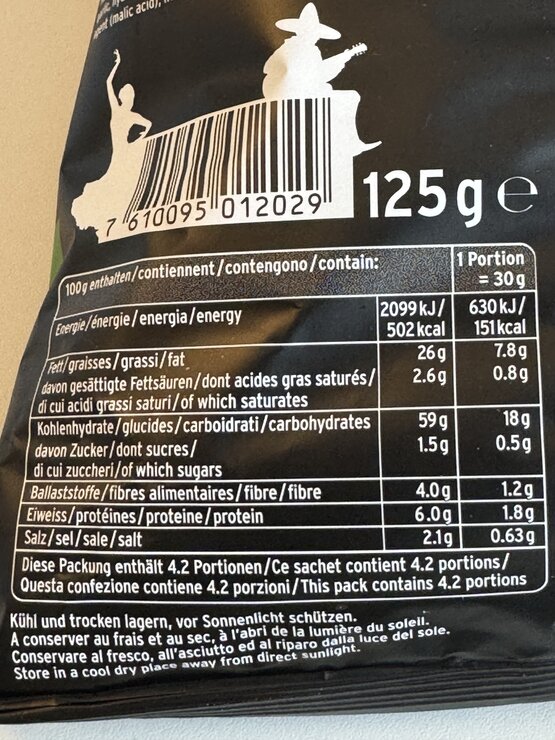 Zweifel Corn Taquitos Spicy Fajita 125g