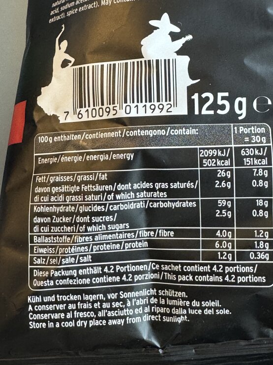 Zweifel Corn Taquitos Sweet Chili 125g