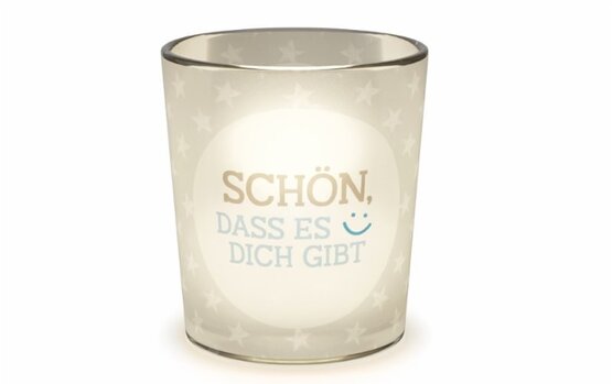 Windlicht inkl. Teelicht "Schön dass es dich gibt"