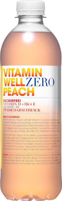 Vitamin Well Zero Peach 50 cl PET