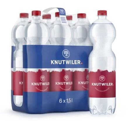 Knutwiler Mineral rot wenig Kohlensäure 1.5 L PET 6-Pack (auf Anfrage)