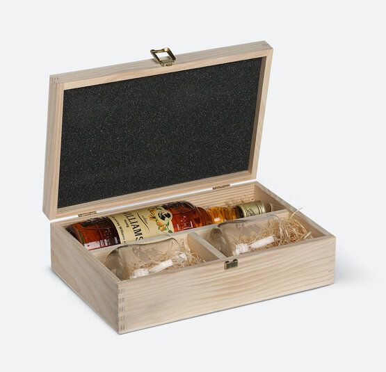 Honig-Williams Appenzeller + 2 Gläser in Holzgeschenkbox