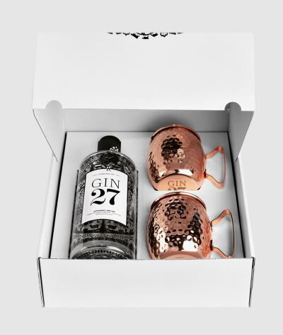 Gin 27 aus Appenzell Geschenkpackung mit 2 Kupferbechern