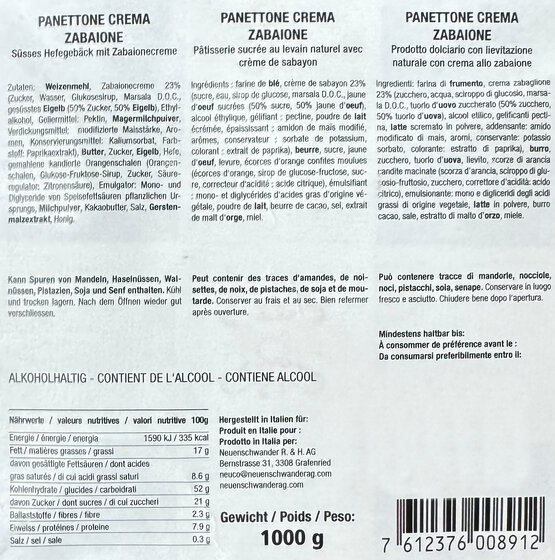 Panettone Crema Zabaione 1kg
Gioia dei Sensi