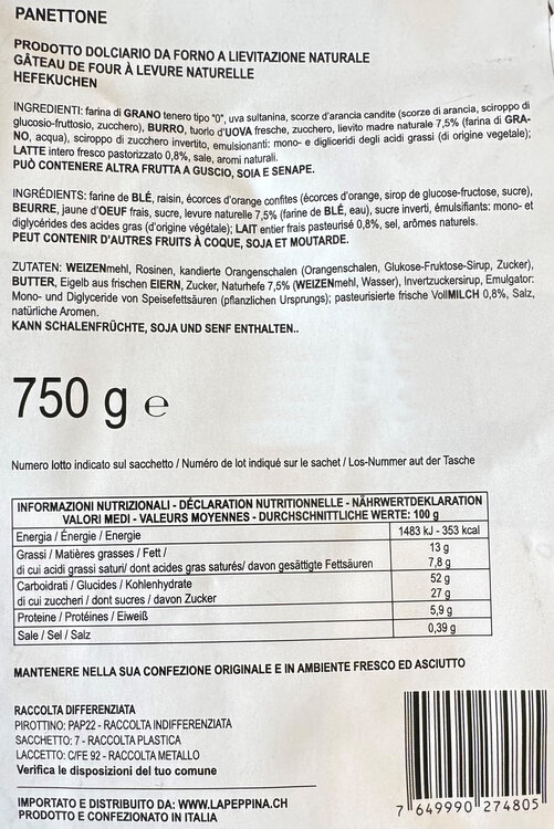 Panettone Classico I Piemontesi 750g