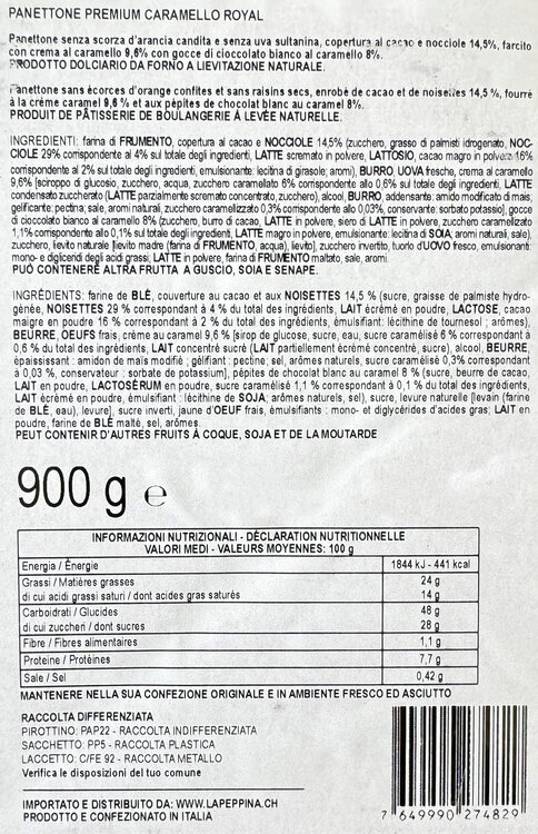 Panettone Caramello Salato I Piemontesi 900g