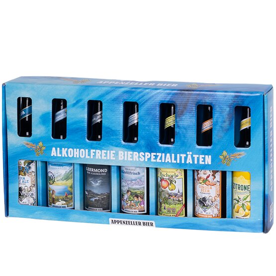 Appenzeller Bier Geschenk 7 x 33 cl EW Flaschen alkoholfreie Bierspezialitäten