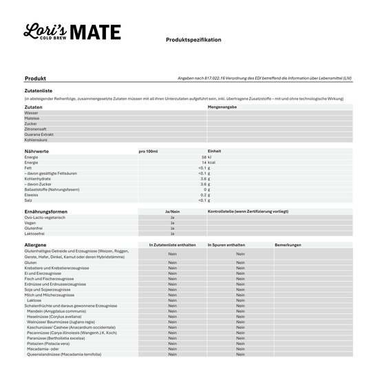 Lori's Cold Brew Roasted Mate 33 cl Dose 6-Pack