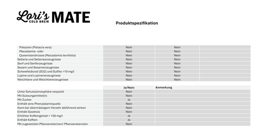 Lori's Original Cold Brew Mate 33 cl MW-Flasche 