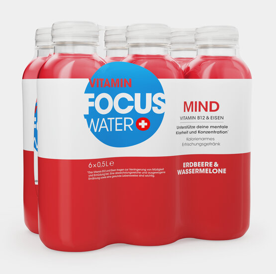Focuswater Mind Erdbeere & Wassermelone EW PET, 6-Pack