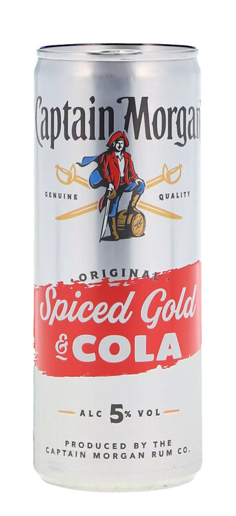 Rum Captain Morgan Original Spiced Gold & Cola 25 cl cl Dose 5°