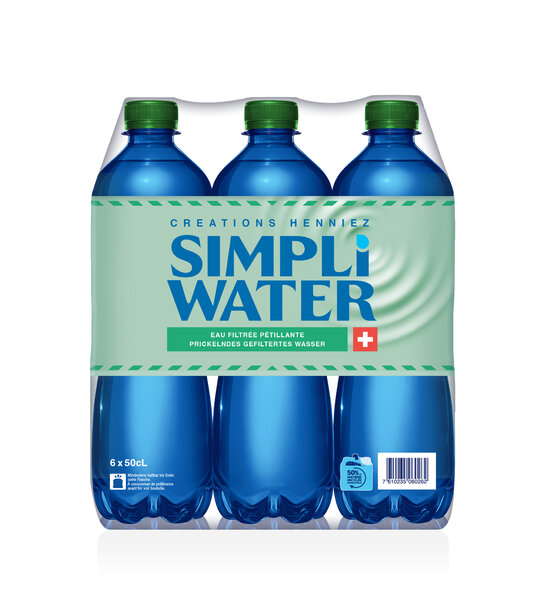 Simpli Water Grün mit Kohlensäure 50 cl PET EW 6-Pack 