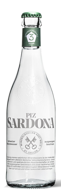 Piz Sardona Mineralwasser stark prickelnd Nr. 3 40 cl (auf Anfrage – kein Rückgaberecht)