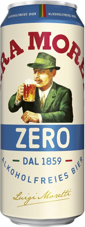 Birra Moretti Zero alkoholfrei 0.0% 50 cl Dose (auf Anfrage)