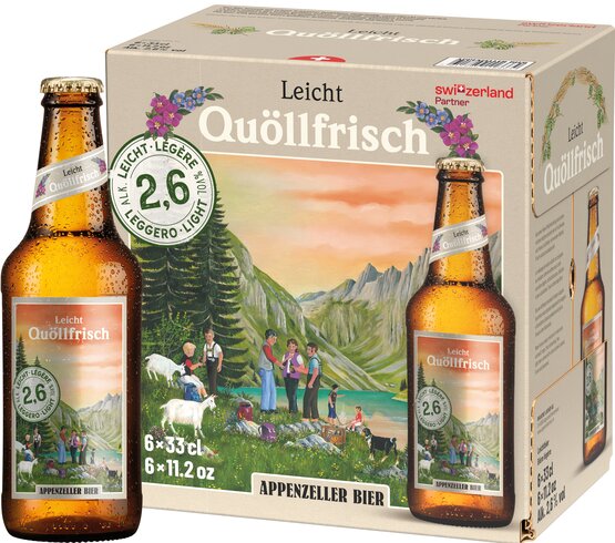 Appenzeller Quöllfrisch leicht 2.6 Vol.% hell 6-Pack EW