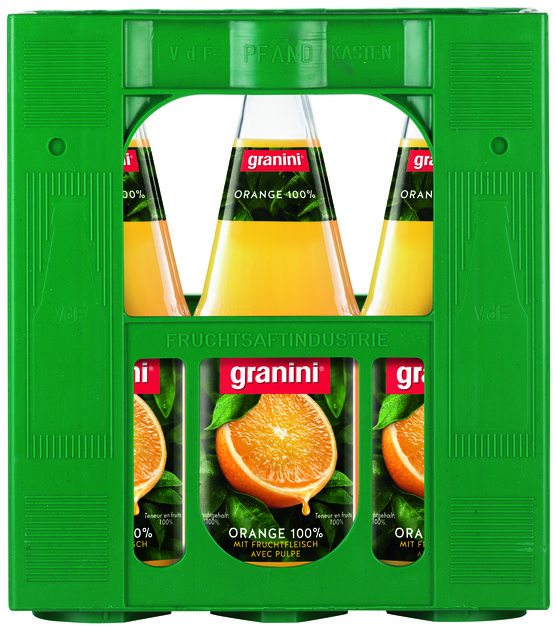Granini Reiner 100% Orangensaft mit Fruchtfleisch MW-Flasche -.50 Har.Dep. 5.- 