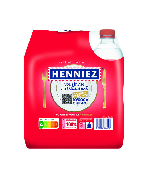 Henniez rot 50 cl PET EW 6-Pack mit Kohlensäure