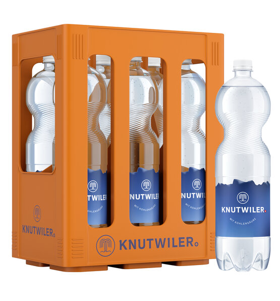 Knutwiler Mineral blau mit Kohlensäure 1.5 L PET 6er Harass