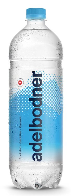 Adelbodner Mineral blau mit Kohlensäure 1 L PET EW 6-Pack 