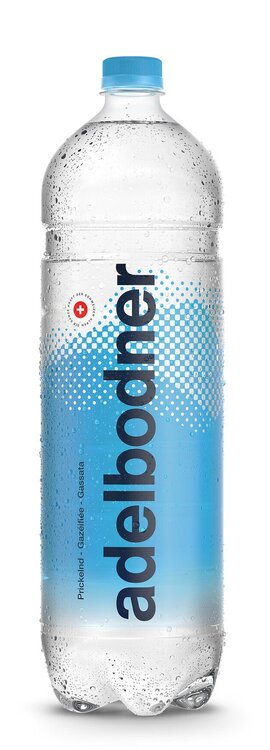 Adelbodner Mineral blau mit Kohlensäure 1.5 L Har. Dep. 5.- PET EW