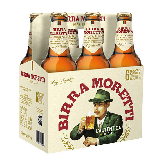Birra Moretti L’Autentica, 6-Pack EW Flasche, 33 cl