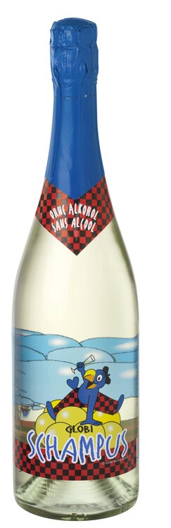 Schampus Globi Tafelgetränk mit Traubensaft moussierend (Knallkorken)
