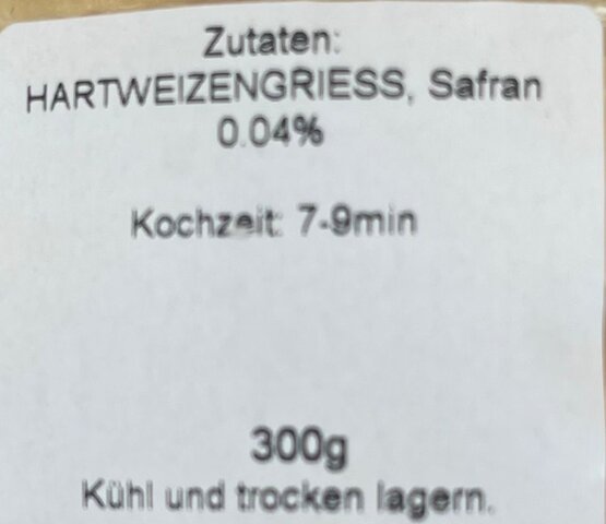 Safran-Nudeln 300 g IMEX