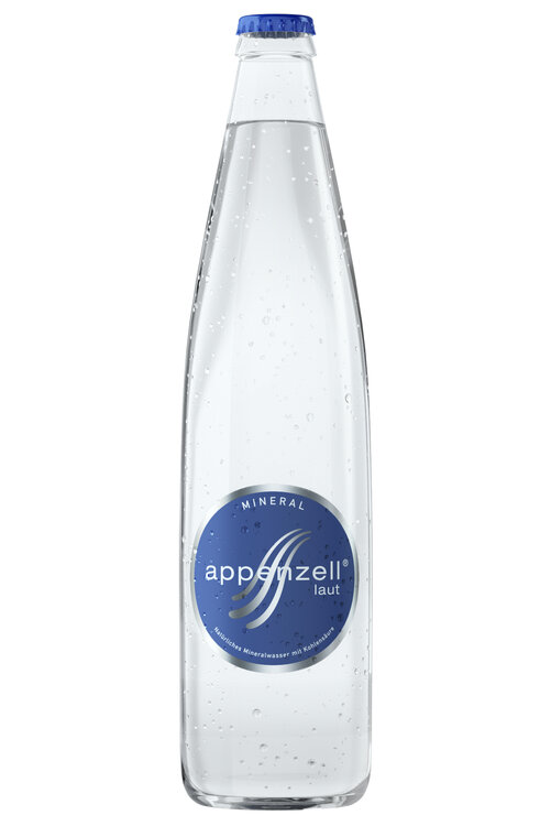 Appenzell Mineral laut (blau) mit Kohlensäure